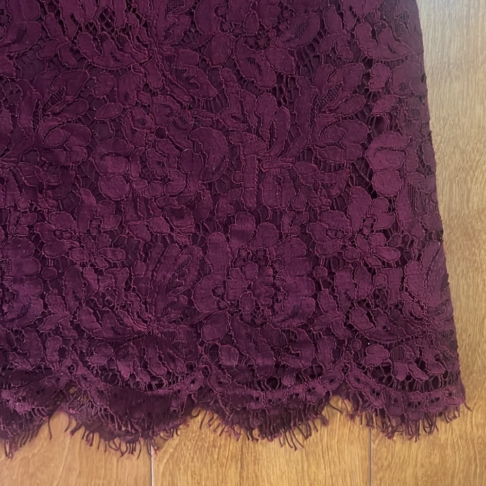 Forever 21 Burgundy Lace Mini Skirt Size M Fairy Whimsigoth Chic Holiday Event - Picture 5 of 7